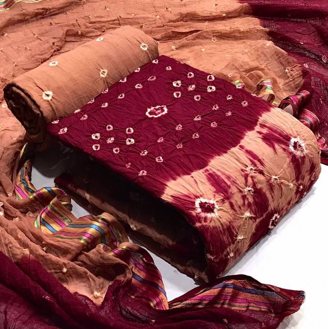 Tcvt Shibori Casual daily Wear Cotton Printed Bandhani Dress Material Collection